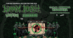 Napalm Death powracają do Warszawy w towarzystwie legend thrash metalu i drugiej fali brytyjskiego punk rocka – amerykańskiego Whiplash i Varukers. Koncert odbędzie się 17 lutego w warszawskiej Progresji.